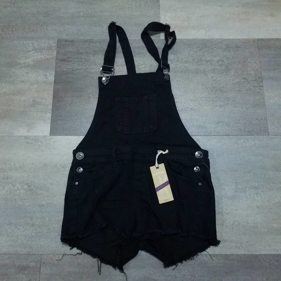 SOLD Empyre NWT Distressed Short Overalls Size 1 - Picture 3 of 4